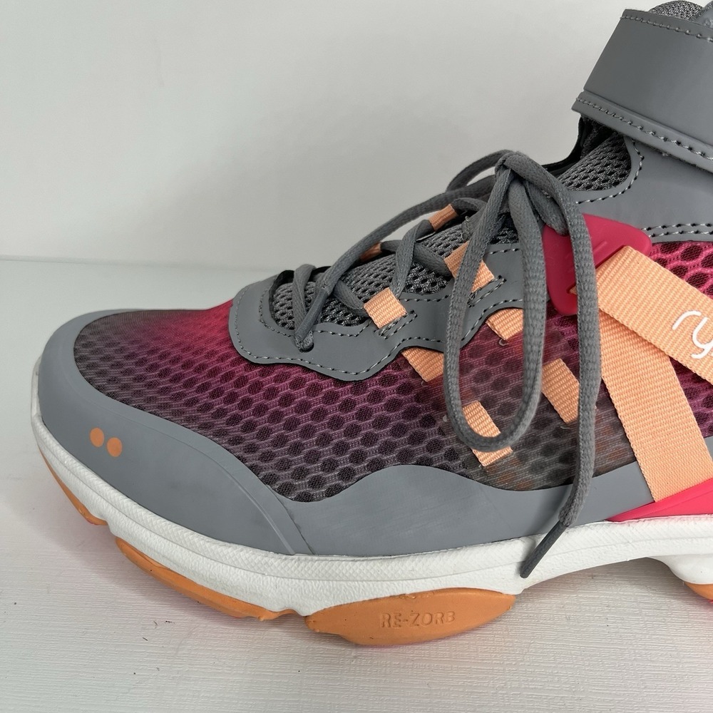 Ryka Devotion XT Mid Womens Size 10M Shoes Gray Orange Athletic Trainer Sneakers - Picture 3 of 13
